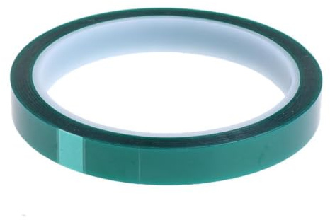 siduytin Cinta adhesiva aislante resistente a ácidos y álcalis, adecuada para proteger eficazmente los componentes de circuitos electrónicos. Cinta adhesiva resistente al calor, Verde, 12mm