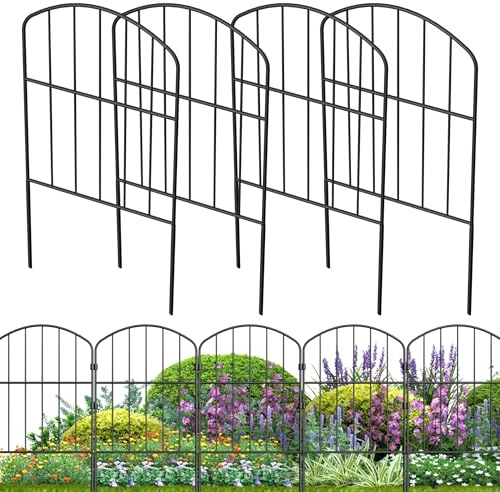 Suusolny 25er-Pack Gartenzaun aus Metall Steckzaun ohne Graben Bogenzaun Gartenzaun Dekoration Gitterzaun Blocker Zaun Tierzaun Hundezäune für Hunde Kaninchen Metallzaun Grenzzaun für Patio