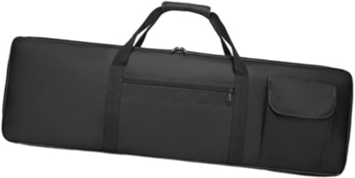 Dick gepolsterte Klaviertasche/Keyboardtasche für 61/76/88 Tasten – robust und langlebig für den Transport – ideal für alle Musiker, Schwarz