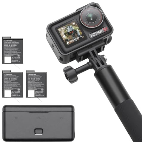 DJI Osmo Action 5 Pro Adventure Combo, 4K Action Camera 1/1.3 Sensor, Stabilization Vlogging Camera, Dual OLED Touchscreens, Waterproof Camera for Travel ( Renewed) (Renewed)