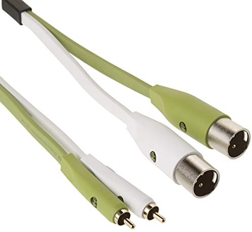 Neo NEORXMB1M Câble 2x XLR Mâle / 2x RCA mâle - 1m - vert/blanc