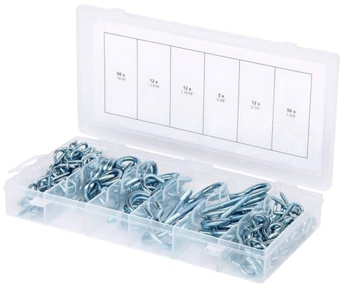 KS Tools 970.0380 Sortiment Haken- und Ösenschrauben,151-tlg. | 151 Teile, im Kunststoffkoffer
