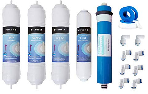 Membrana + 4 filtri per osmosi inversa, compatibile con Sailboat Idrania