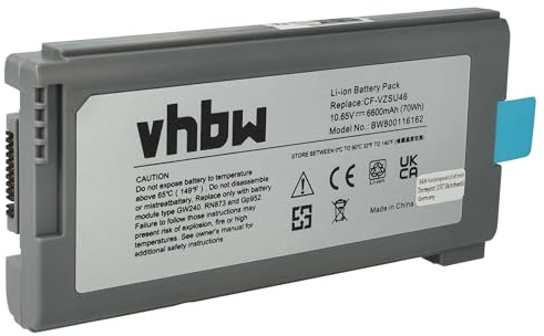 vhbw Akku kompatibel mit Panasonic Toughbook CF-31 | CF-30, CF-53 Notebook (6600 mAh, 10,65 V, Li-Ion)