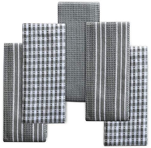 TOPSEAS Asciugamani Cotone 100%,Morbido e Assorbente,Confezione da 5(45 * 65cm) da stoviglie/Strofinacci da Cucina ECC