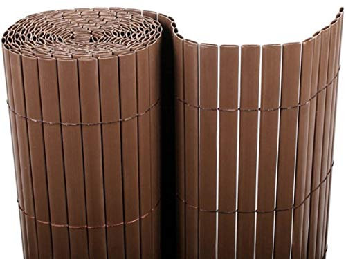 COMERCIAL CANDELA FELPUDOS Y ALFOMBRAS Cañizo PVC Doble Cara con Bridas | Estera de PVC | Resguardo Visual Intimidad para Jardín, Balcón o Terraza | Resistente Color (1_x_3_Metros, MARRÓN)
