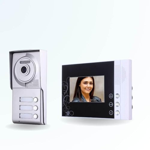 BT Security Portier interphone vidéo Classic 4 Fils - 3 Appartements - 3 écrans Noirs