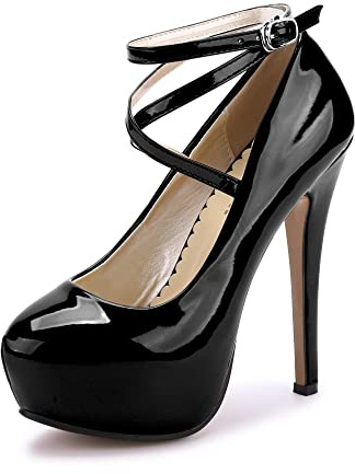 Femme Escarpins Talon Aiguille Hauteur 14cm Plateforme Epais 4cm Chaussure à Talon Stable Confortable Escarpins Mariage Soirée Club