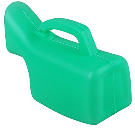 Frauen Urinal, 1200 ml Langhals Inkontinenz Pee Flasche, transparenter Kunststoff, Urinsammlung und auslaufsicheres Gerät, tragbare Urinflasche, Schnappdeckel Happy