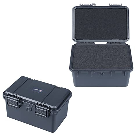 Lykus HC-1730 wasserdichte Mini Koffer Trockenbox mit Schaumstoffeinlage, Innenmaße 16,4 x 10 x 9,3 cm, IP66 spritzwassergeschützt, geeignet für Handys, Werkzeuge, Kleingeräte und mehr | IP67 wasserdicht, steckbarer Schaum, geeignet für Kameras, Objektive, elektronische Geräte und mehr