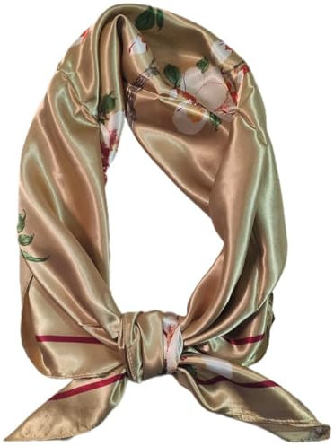 FAIRYGATE Seidentuch Damen Schal Halstuch Seide große quadratische Schals für Frauen 90x90 cm Seide Retro Quadrat Druck Kopftuch Mädchen Bandana Halstuch Haarschmuck 77012