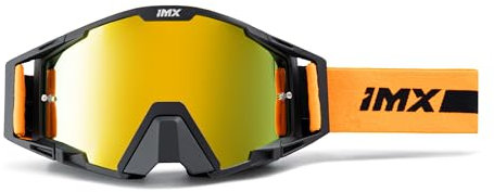 IMX RACING SAND Motorrad Schutzbrille | Iridium und Klares Visier inklusive | Anti-Beschlag und Anti-Kratz Linse | Nasenschutz | Breites 45mm Band mit Silikondruck | Drei Lagen Schaum