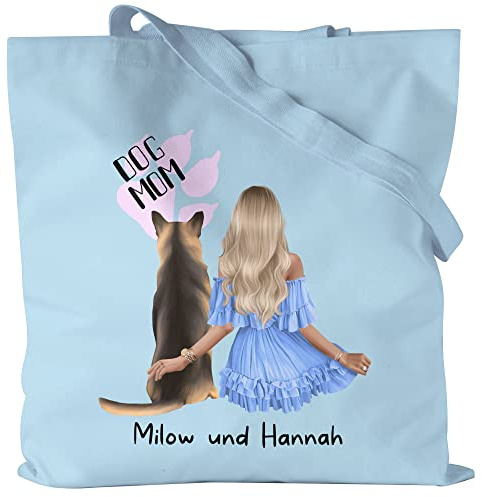 Kiddle-Design Hundebesitzer Jutebeutel Personalisiert Geschenk Hundemama Hundeliebhaber Hundehalter Frau Dog Mom Hundefreund Haustier & Herrchen