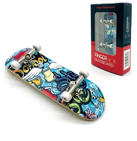 Patineta de dedo de madera de arce, fingerboard finger skateboard board ruedas profesionales con rodamientos, mini juguete de dedo para adultos y niños (AA10)