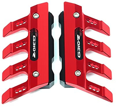 OTSYS Motorrad CNC Aluminium Kotflügel Seitenschutzblock Bremsscheibe Bremssattel Schutzabdeckung Geeignet für BMW G310R G310r Anti-Fall Rahmenschieber (Farbe: Rot)