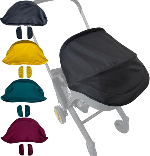 Brogtorl Toldo de tela para cochecito de bebé, compatible con asiento de coche y cochecito Doona (negro)