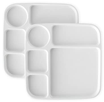 Nordic Ware Mahlzeiten-Tablett, geteilt, Weiß, 2 Stück