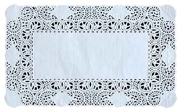 MAQA 250 pz Centrini Carta Pizzo per Feste e Matrimoni 15x30 cm, Centrino Carta Rettangolare per Decorazioni, Merletto Bianco Decorativo per Cerimonie
