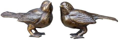 IDYL Bronze-Skulptur Paar Spatzen klein 5 x 7,5 cm