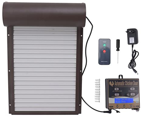 Automatischer Hühnerstall, Steuerung der 3-in-1-Tür für Zuchtfarm, 100–240 V, Lichterkennung, Timing-Fernbedienung (EU-Stecker)