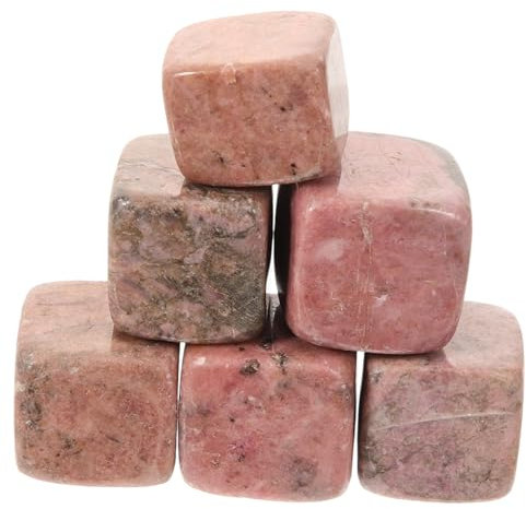 VINTORKY 6stücke Whiskey Steine Wiederverwendbare Kühlwürfel Für Getränke Große Eiswürfel Aus Rosenquarz Stilvolle Whiskey-zubehör Für Frauen Geschenkidee Für Anlässe