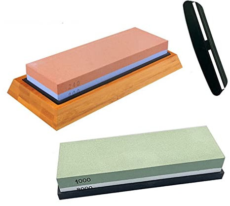ISCBAFYX Affilacoltelli Professionale Pietra per affilare Pietre per affilare Pietra per affilare Pietra ad Acqua Cucina Grana 240 600 1000 3000 Doppia Faccia (Colore : Set 1, Dimensioni : As pics)