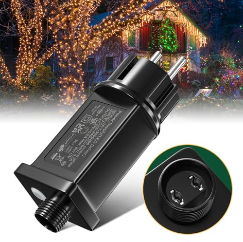 TobeBright LED Transformador 31V 6W, IP44 Fuente de Alimentación con 8 Modos, Temporizador Y Función de Memoria, LED Adaptador De Alimentación Para Luz Navidad, Cadena de Luces, Luces de Carámbanos