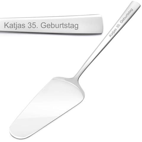 Maverton Tortenheber mit Gravur - Kuchenheber aus Edelstahl - Küche Dekoration - für Torten Kuchen Muffins Pizza Quiches - für Frauen - zum Geburtstag - zum Einzug - personalisiert -