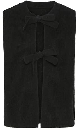 PIECES Gilet in Maglia da Donna PCSILLY, Nero, M