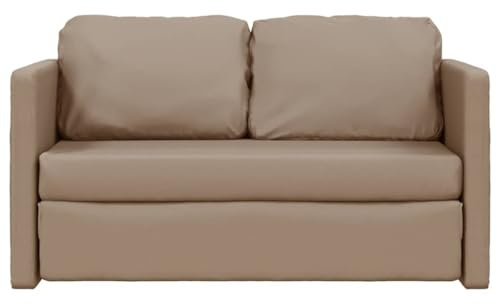 Hommdiy Bodensofa, Klappbar Bodenbett Sofa mit Schlaffunktion, Schlafsofa Schlafsessel mit Metallgestell, Klappsofa Sofabett für Wohnzimmer Schlafzimmer Stoff,Cappuccino