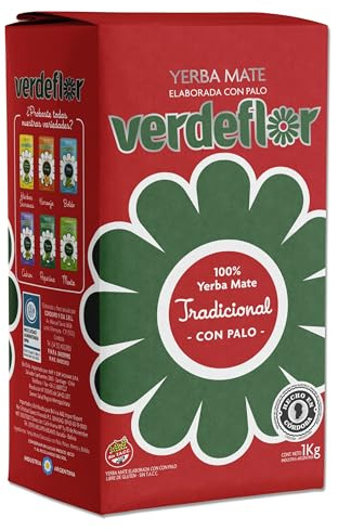 Verdeflor Yerba Mate Tradicional 1kg - Estilo Intenso y Tradicional, Alternativa a Canarias - Yerba Argentina