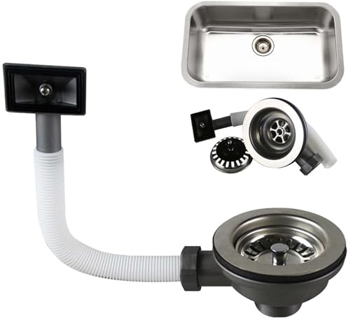 Tapón de fregadero de cocina de acero inoxidable de 114 mm con desbordamiento, tipo de cuenco de flujo