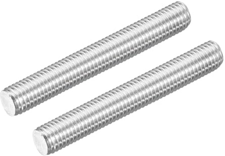 sourcing map M14-2,0 x 100 mm Vollgewindestangen, Gewindestangen, 304 Edelstahl, lange Gewindeschrauben, Hardware für U-Bolzen, Anker, Klemmen, Aufhänger, Silber, 2 Stück