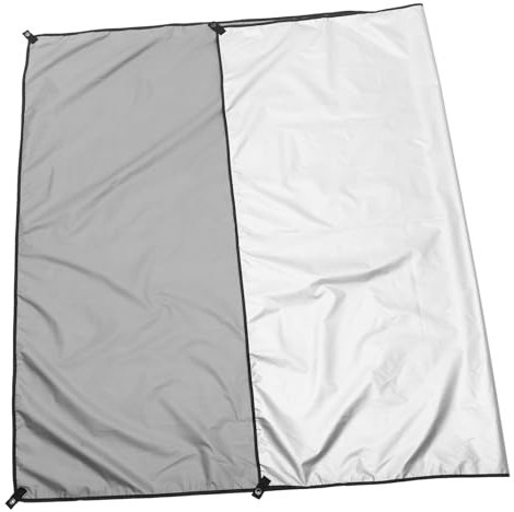Kisangel 3 Ensembles Voile D'ombrage Tente Soleil Ombre De Pont Bâche D'ombrage Lampe De Camping Belvédère Lanterne De Camping LED Lampe De Tente UV Tissu Oxford Enduit d'argent 210d Grey
