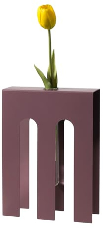 Arti & Mestieri De Chirico - Vaso portafiore di Design 100% Made in Italy - in Ferro, 18 x 6 x 25h cm (Viola ametista)