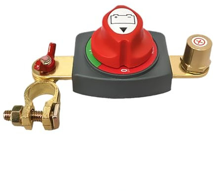 Hauptschalter zum Ausschalten des Autos, Messing, abgeschnittener Pluspol-Anschluss der Batterie - Wasserdichte Trennschalter,Sicherer Bootsbatterie-Anschlussstecker für Marine und Automobil