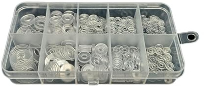 AYAZER Kit assortimento di rondelle Piatte Trasparenti in plastica 415/1085 Pezzi M2-M12 Set di guarnizioni distanziatrici isolanti Trasparenti(Soft 415pcs)