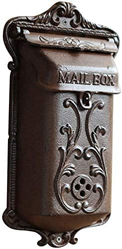 Outdoor Parcel Drop Box Mounted Post Box Parcel Drop Box Delivery Box Wall Mounted Letterboxes Outside Mailbox Solid Wood Home Accessories Waterproof Creative Retro Outdoor Premium Postbox 9