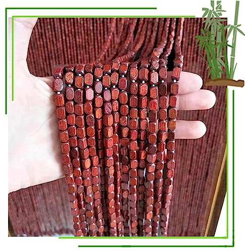 Natural Bamboo Bead Curtains for Home Decor - 90 Strands Fly Screen Hanging Door Divider Panels, Perfect for Patio & Kitchen Doorways (90x130cm)
