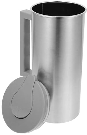 KOMBIUDA Carafe Inox Capacité avec Poignée Facile à Transporter Pichet à Eau Froide Polyvalent pour Jus et Boissons Adaptée Maison Bureau Extérieur Verseur Pratique sans Couvercle