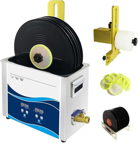 Ultrasonic Vinyl Record Cleaner with Adjustable Power, Heating, Degas, Temperature & Timing Control for LP Records