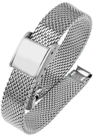WTNZBAEM Kompatibel mit Tissot 1853 Damen-Uhrenkette aus feinem Stahlgewebe, T058109A, atmungsaktives Metallarmband, wasserdicht(Silver)