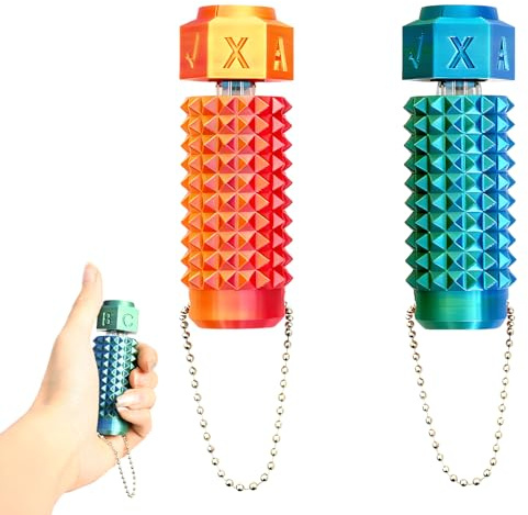 2 Stück Sensorik SpielzeugDrehbarer Schlüsselanhänger & Akupressur Massagestab Anti Stress Spiky Grippie Schlüsselanhänger für Stressabbau und Fokus