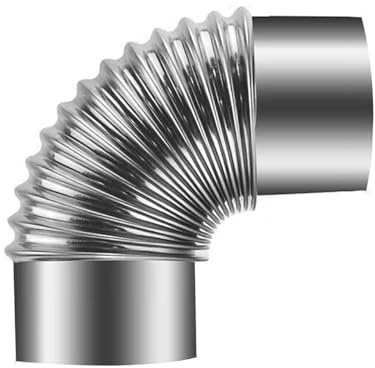 Tubo Per Fumo 90°, Tubo Per Stufa 90°, Gomito In Acciaio Inox, Gomito Per Stufa, Tubo Di Scarico In Acciaio Inox Per Camino, Per Esterni, Campeggio, Stufa A Legna E Camino(Diameter 3.93in/100mm)