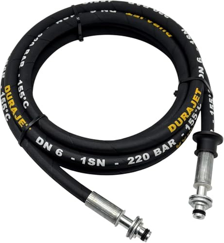 M&M Smartek DURAJET Hochdruckschlauch 20m 2x 11mm AVS, 220 bar | Beidseitig drehbare 11-mm-AVS-Stecknippel, Stahldrahteinlage und abriebfester Gummi; belastbar bis 220 bar und 150 °C.