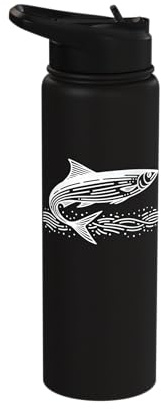 Herring Line Art Fish Lover Stainless Steel Insulated Water Bottle