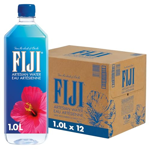 FIJI Water 1000 ml / 1 l, natürliches Quellwasser, 12er Pack (Einweg, 12 x 1000 ml)