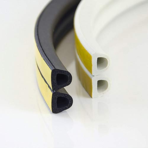 10m GUMMIDICHTUNG D-Profil WEIß 12mm selbstklebend Fensterdichtung Türdichtung Gummi Dichtung Dichtungsband Profildichtung