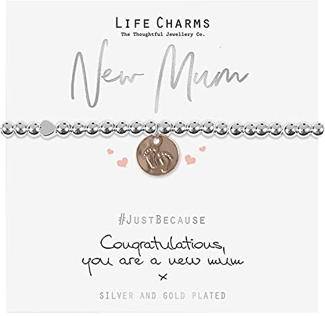 Life Charms Women Jewellery New Mum Bracelet Footprint Wristband Ladies Gift