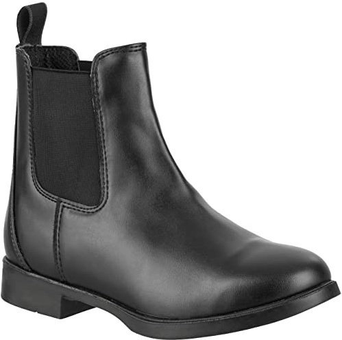 RL24 - Jodhpur Reitstiefelette Companion Kunstleder – Schwarz – 29-46 | Unisex Stiefelette zum Reiten – mit Pull-On, Mesh-Innenfutter, Gelenkstütze & Gummisohle – für Damen & Herren